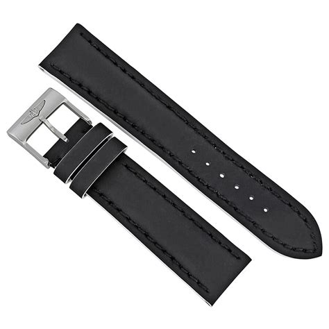 black leather breitling strap|Breitling leather strap 22mm.